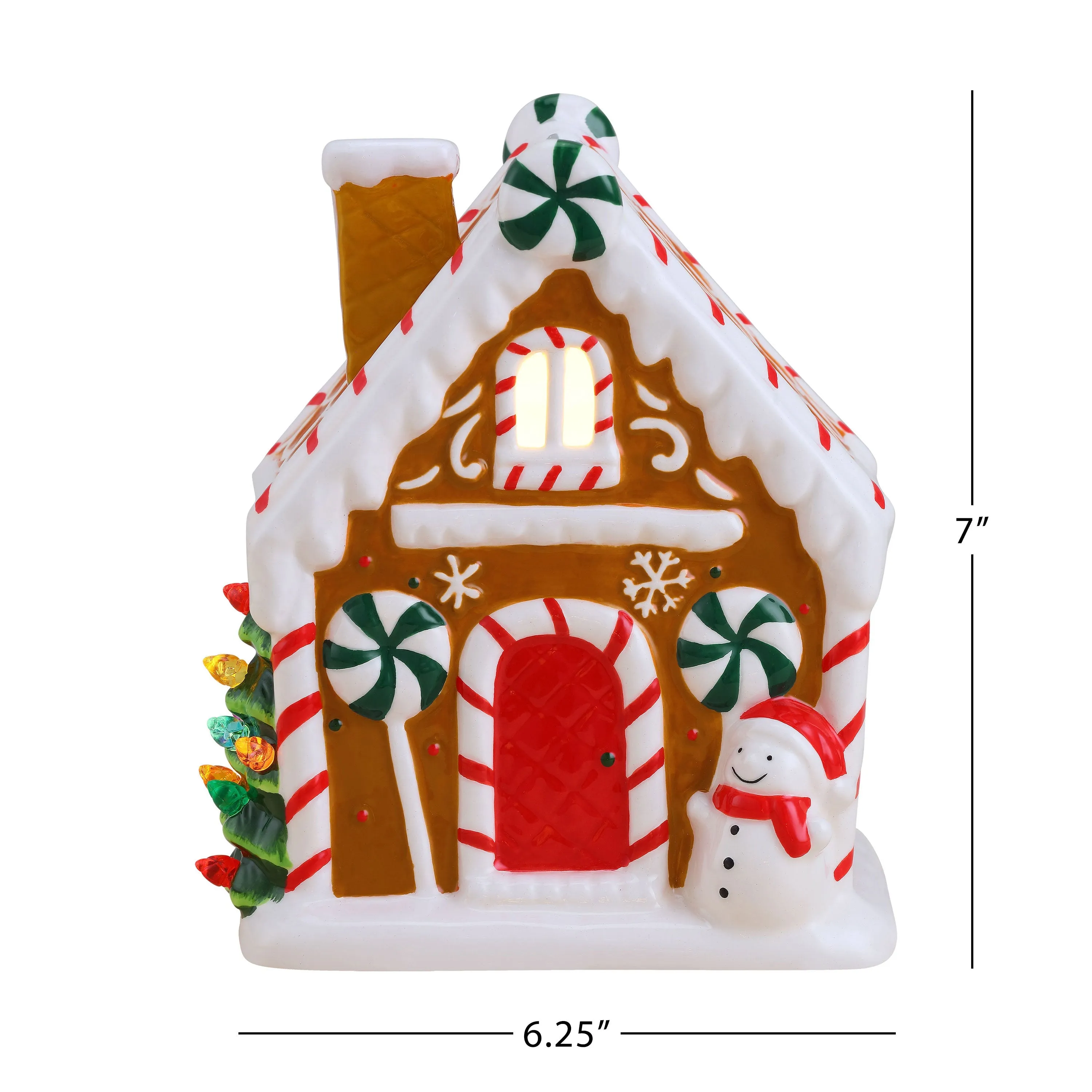 7 in. Ceramic Gingerbread House - Brown