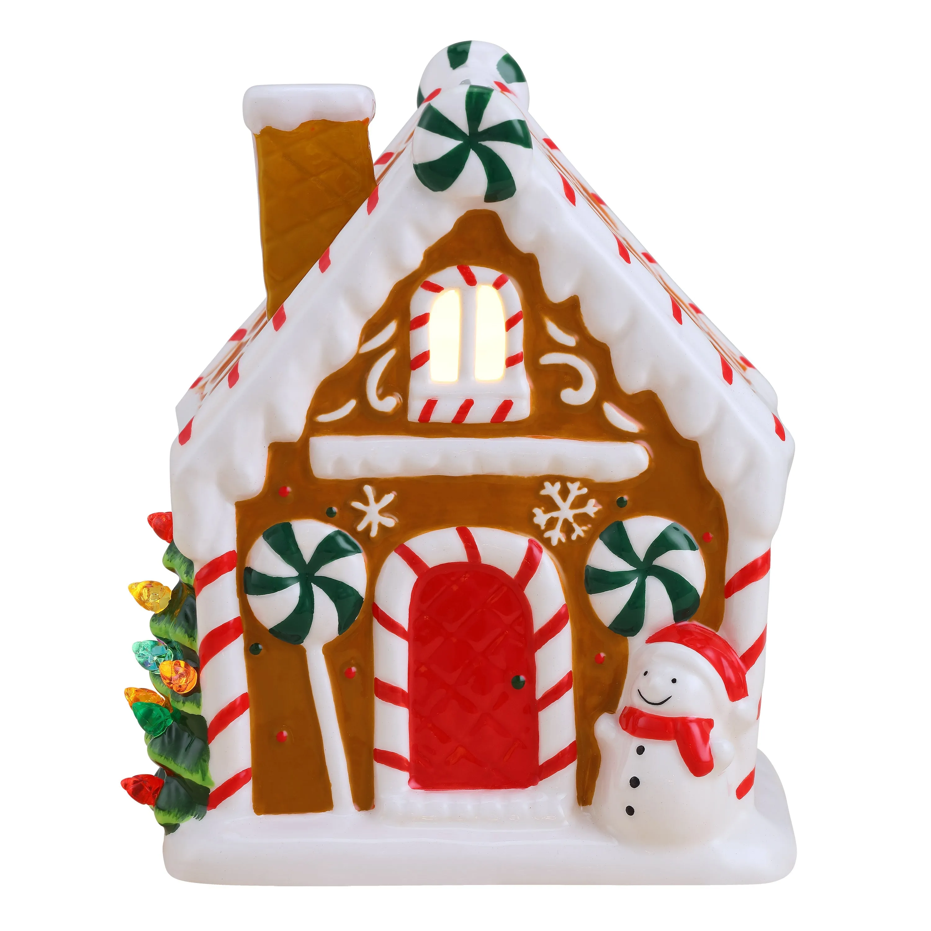 7 in. Ceramic Gingerbread House - Brown