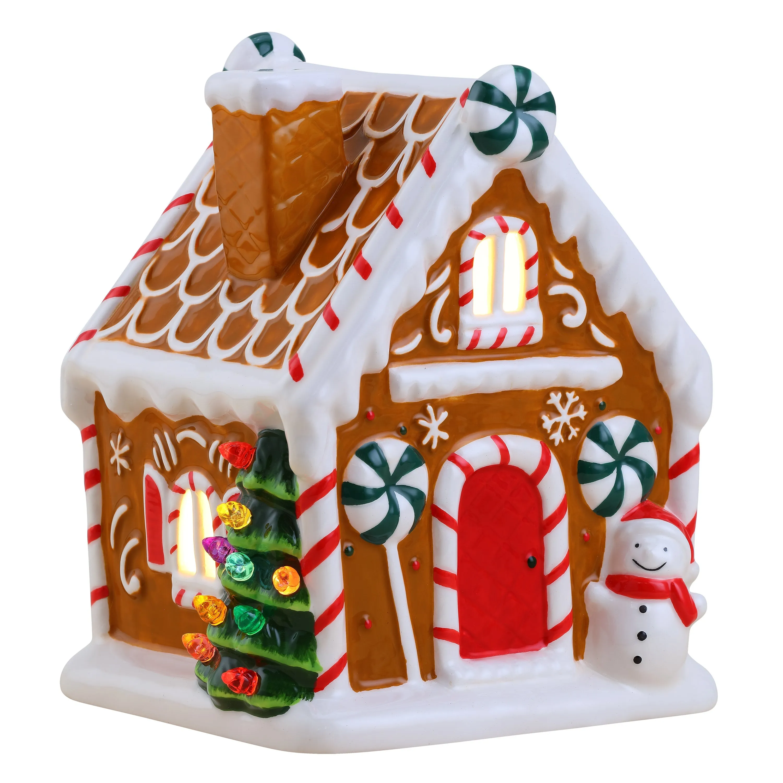 7 in. Ceramic Gingerbread House - Brown