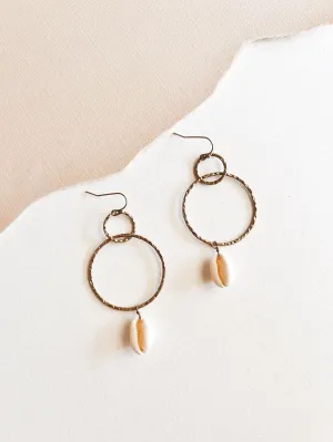 Blake Dangle Hoop Earrings | Gold Hoops with Shells