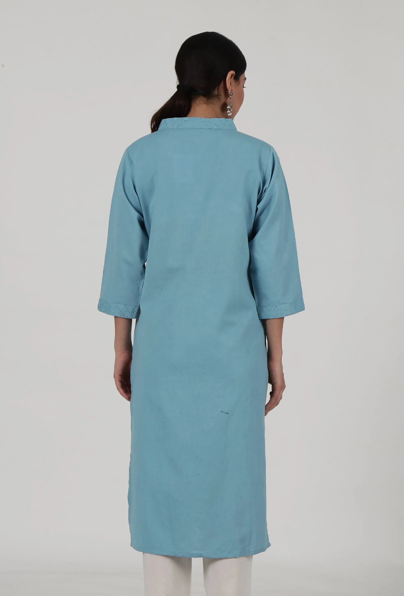 Blue Cotton Kurta