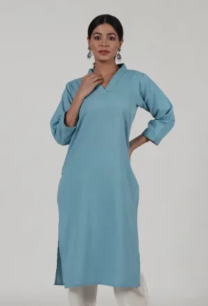 Blue Cotton Kurta