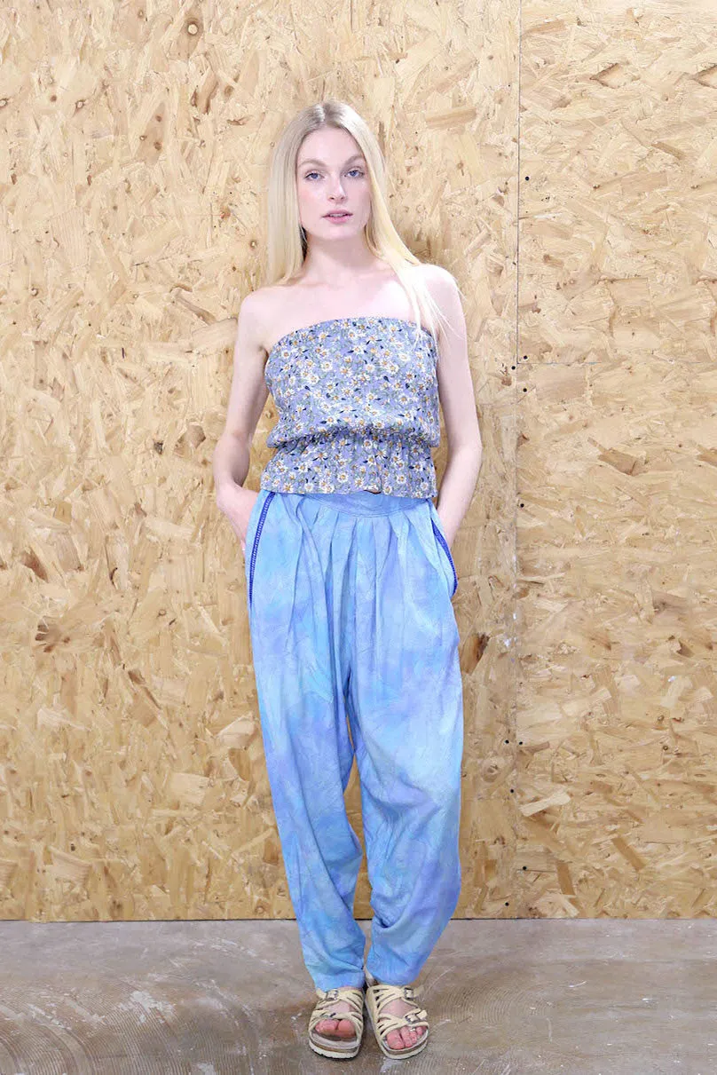 Blue Tie Dye Harem Pants