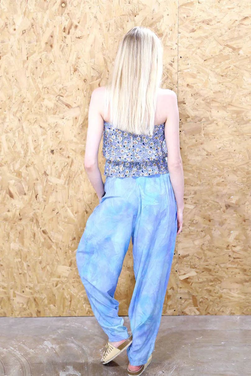 Blue Tie Dye Harem Pants