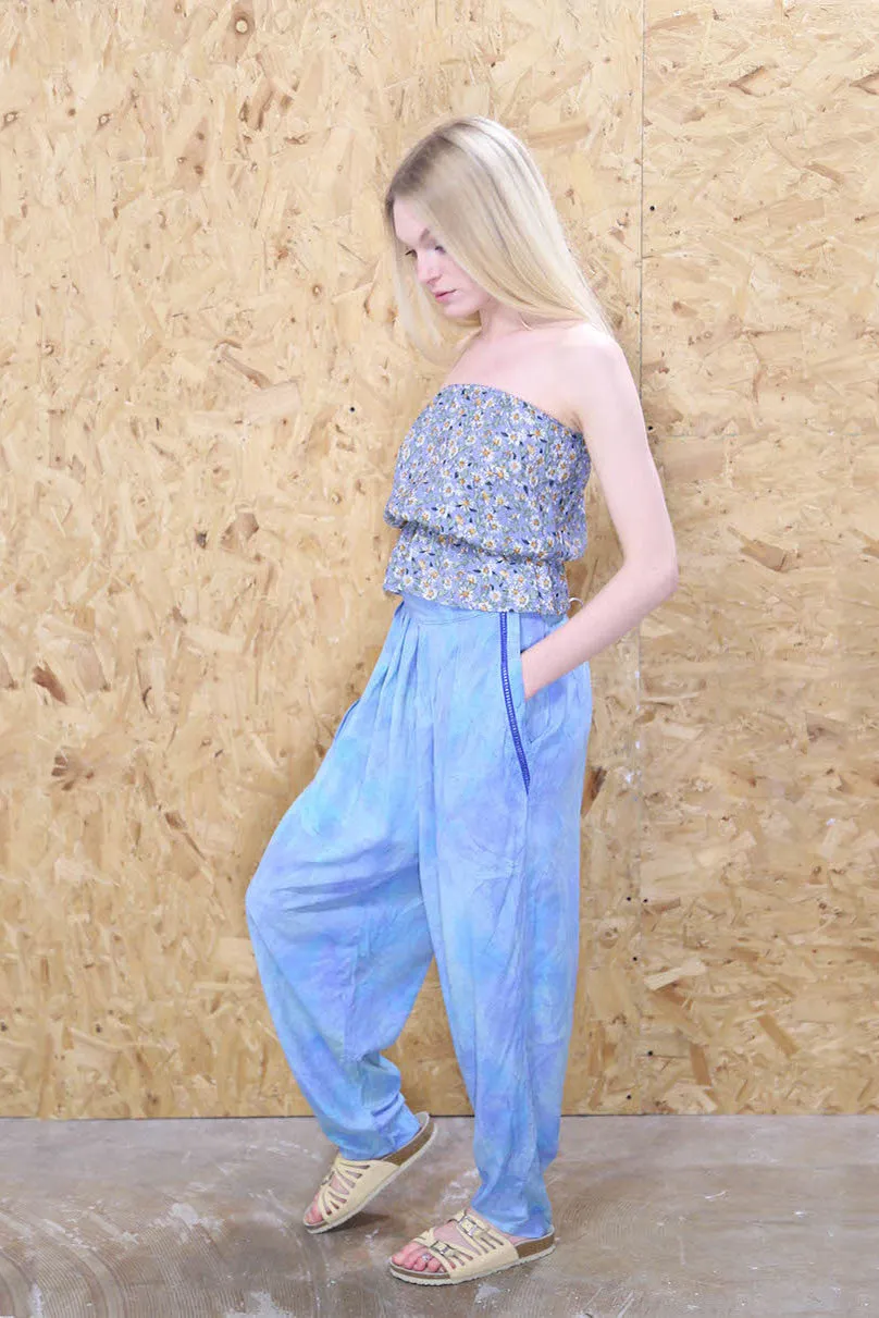 Blue Tie Dye Harem Pants