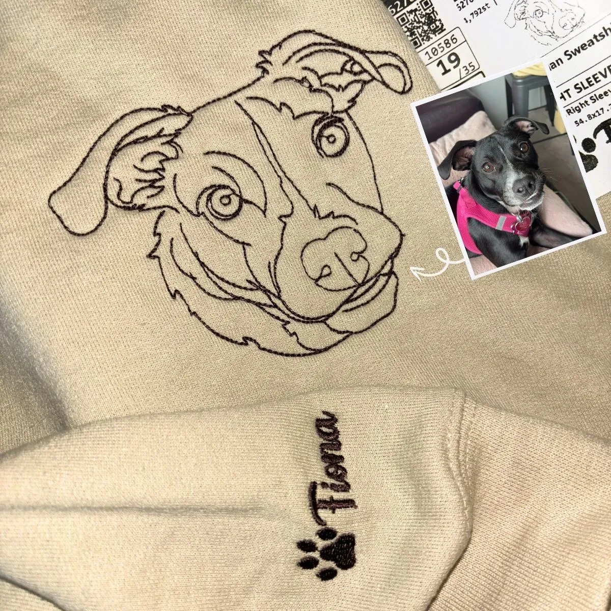 Boston Terrier Sweatshirt or Hoodie, Custom Embroidered Gift from Photo Name