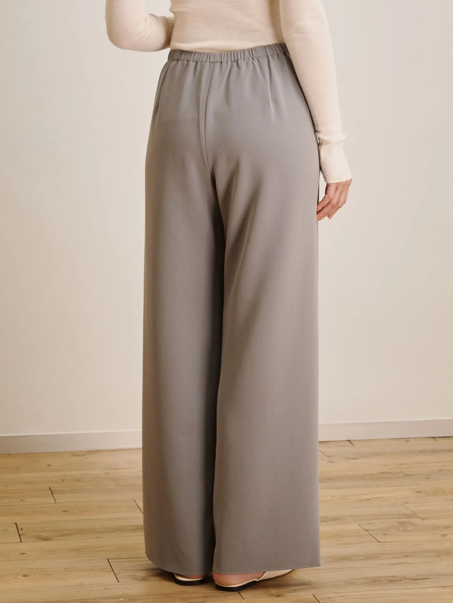 CADY wide-leg pants (Grey)