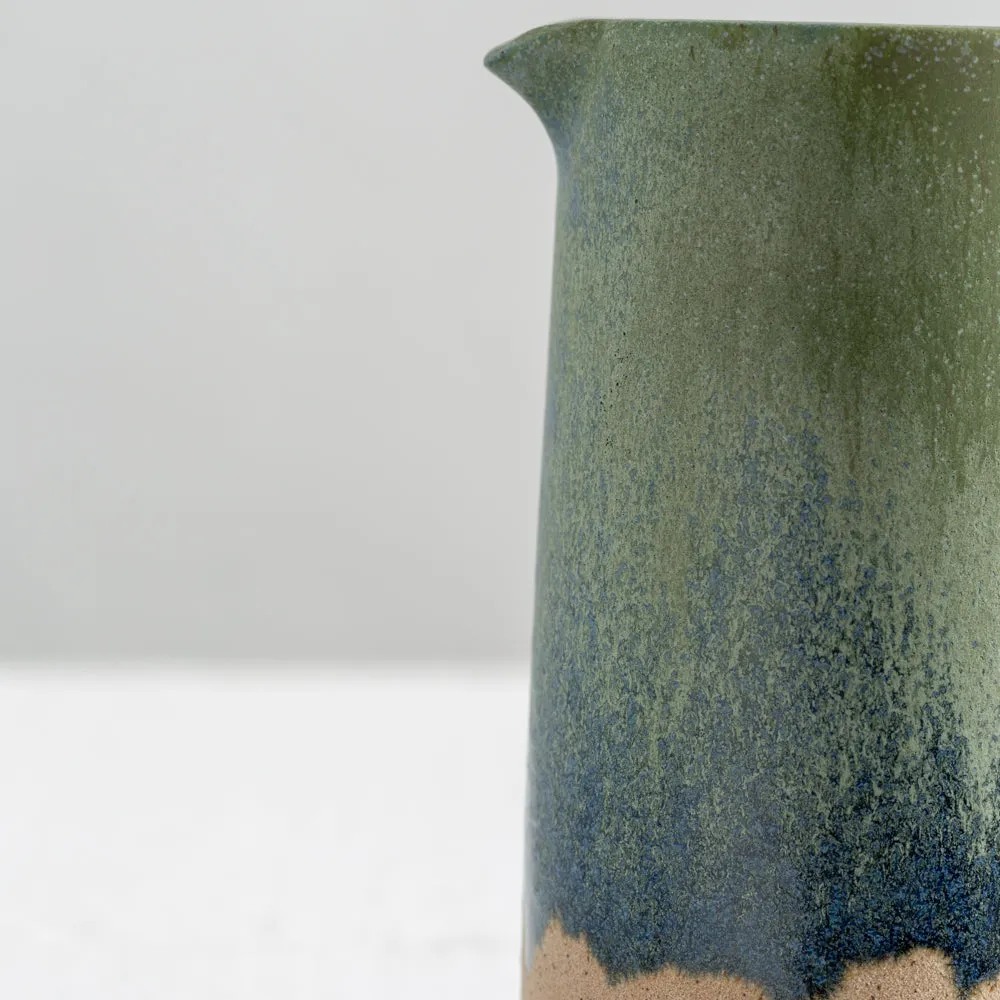 Ceramic Blue Green Dipped Jug