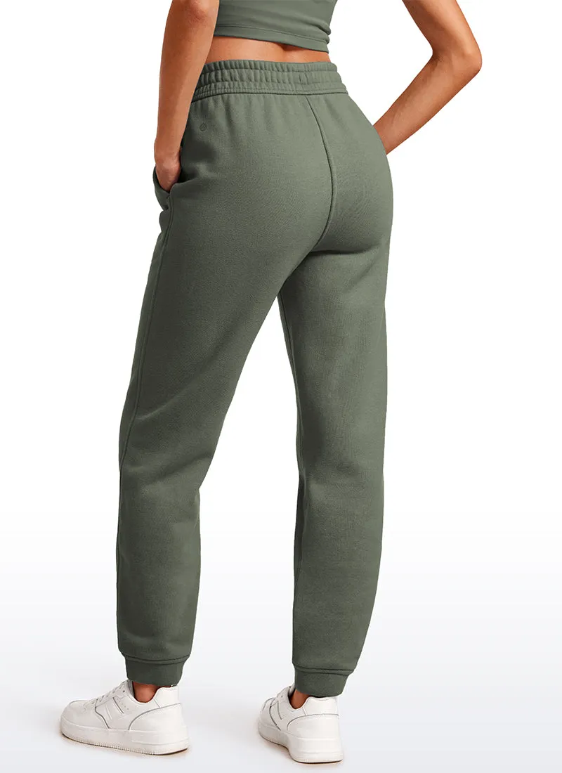 Cotton Fleece Lined High Rise Sweatpants 28''