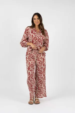 Eden Pant in Brick Print HS24318 by Humidity Lifestyle