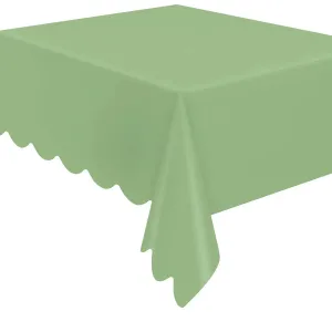 Elegant Sage Green Scalloped Paper Tablecover