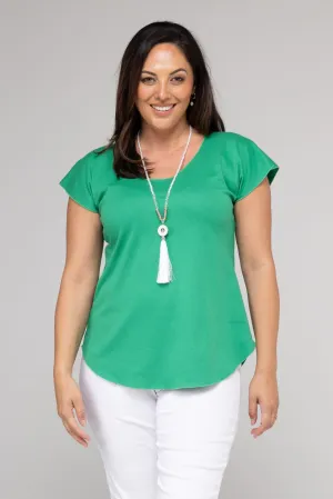 Emerald Short Sleeve Cotton Sports Knit Top