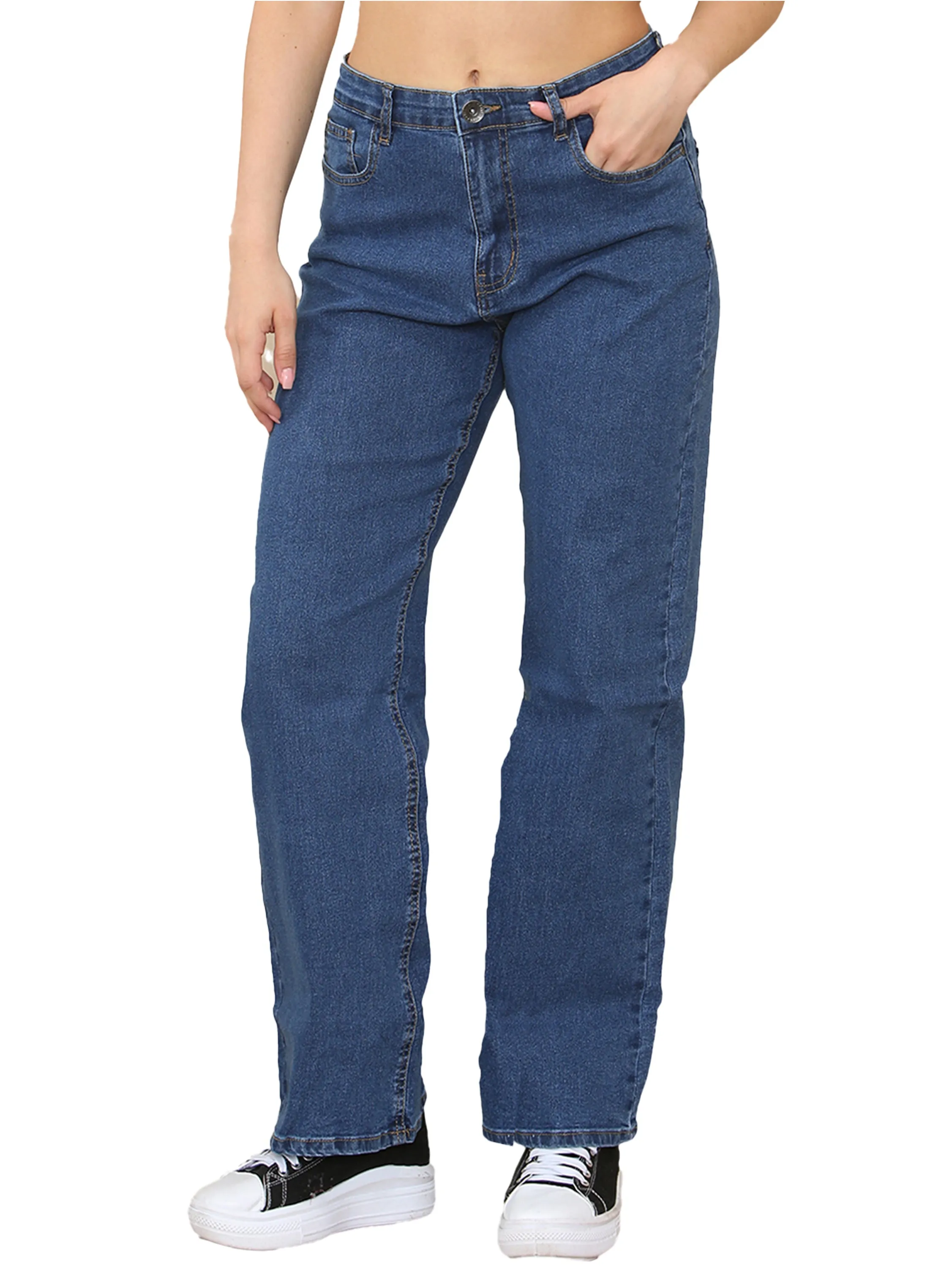 Enzo | Womens Wide Leg Jeans