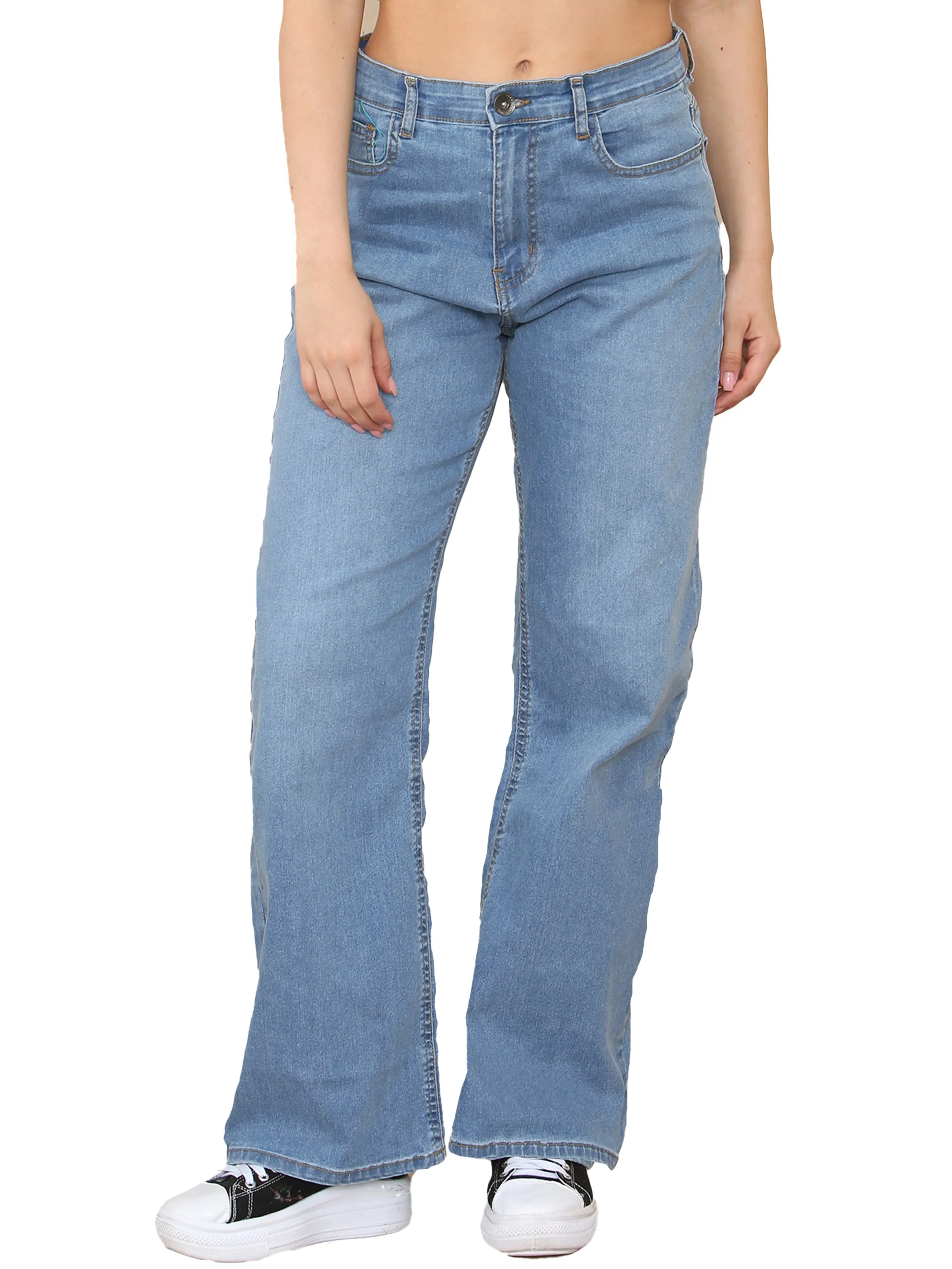 Enzo | Womens Wide Leg Jeans