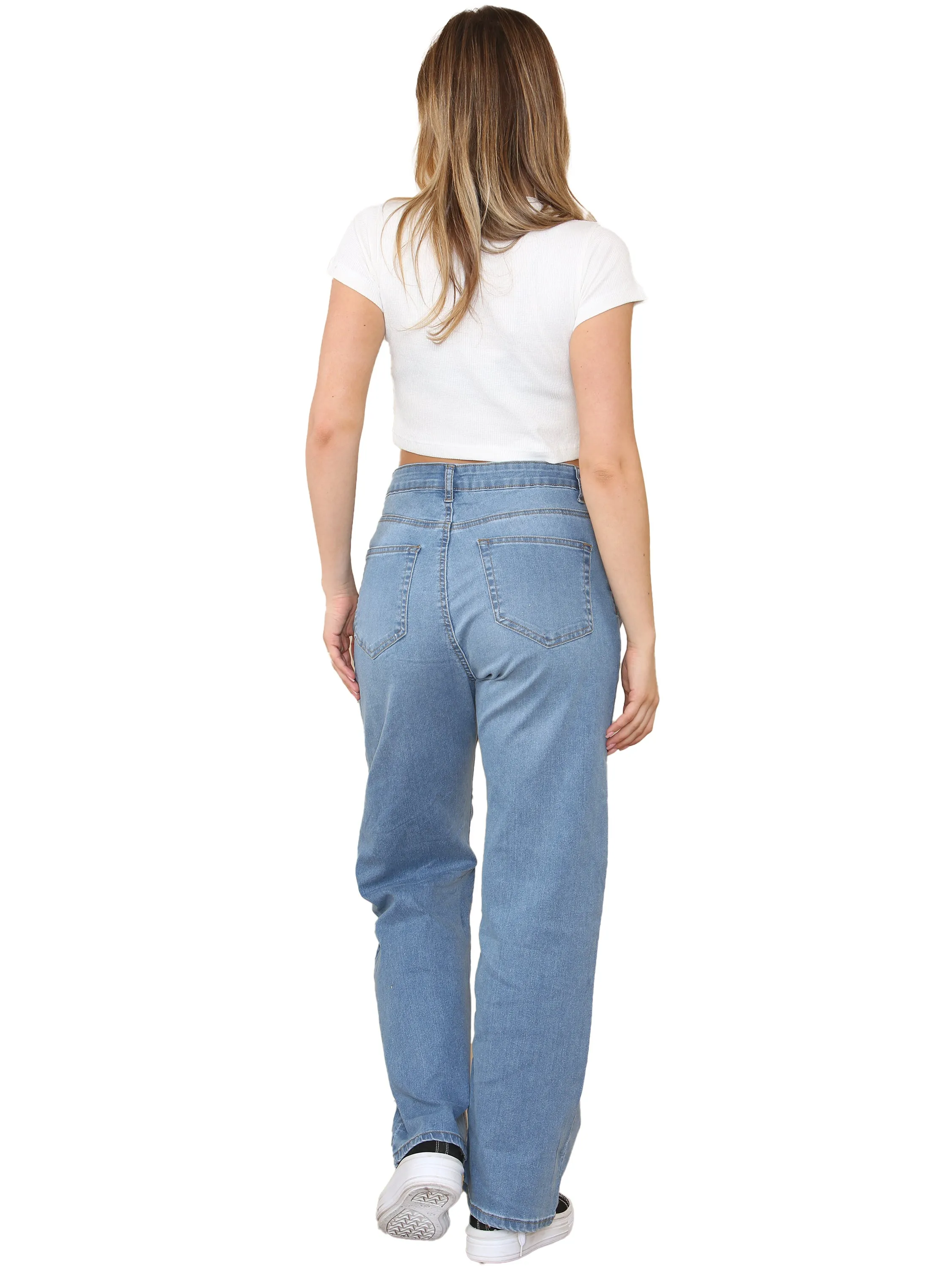 Enzo | Womens Wide Leg Jeans