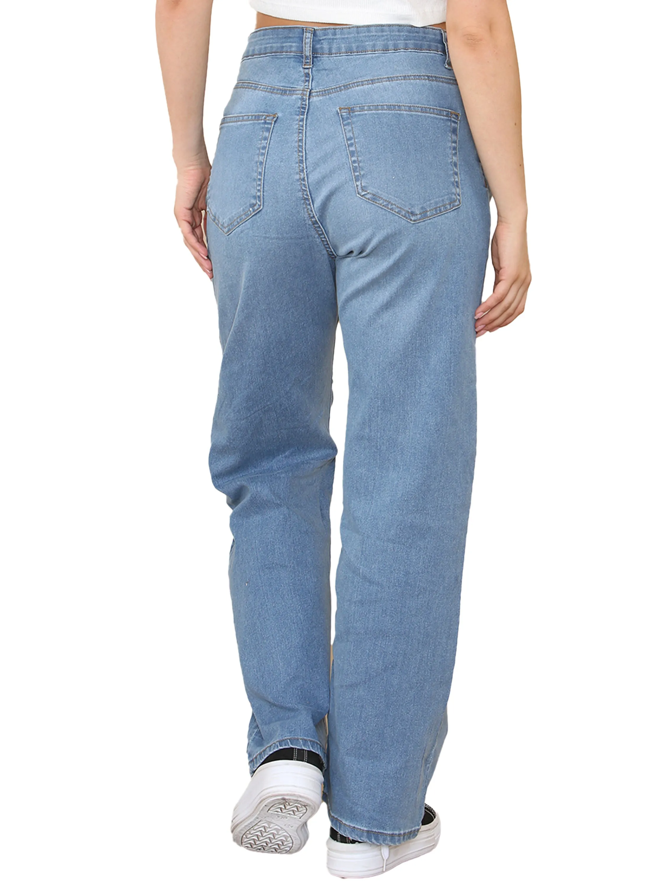 Enzo | Womens Wide Leg Jeans