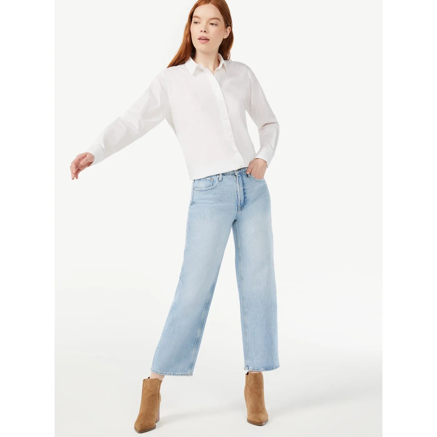 FA Cropped Wide Leg High Jeans