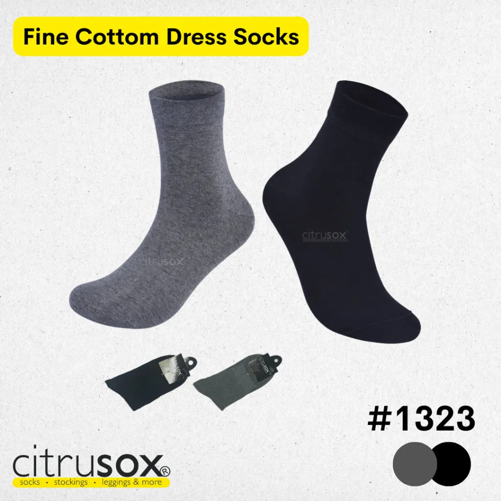 Fine Cotton Dress Crew Socks