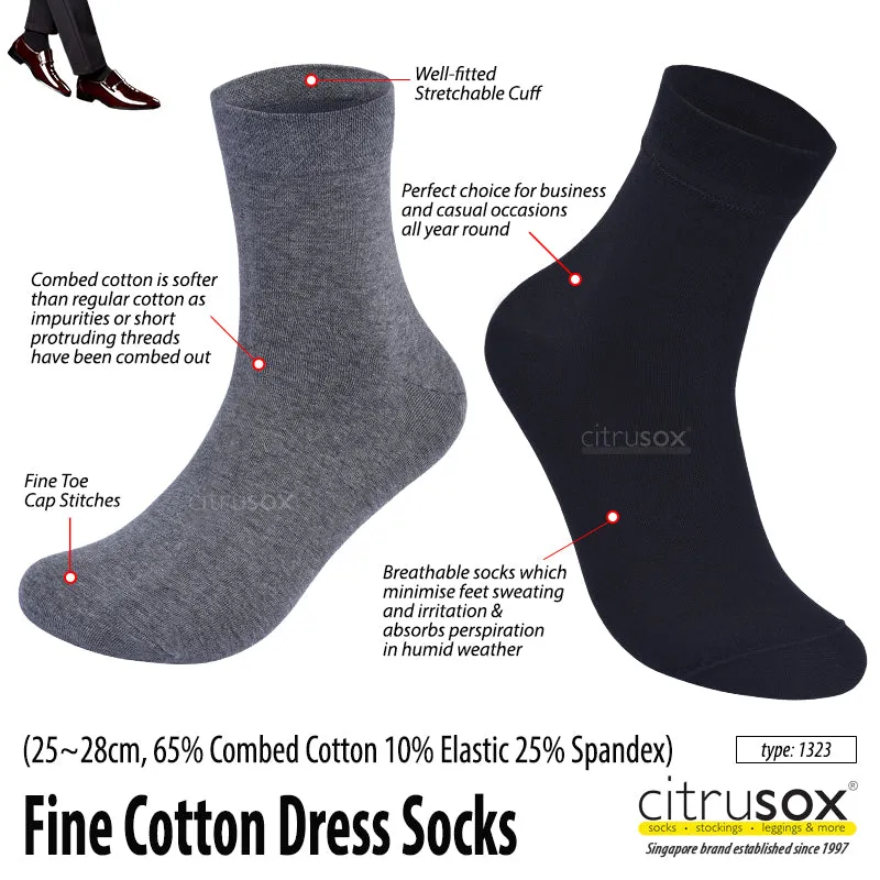 Fine Cotton Dress Crew Socks