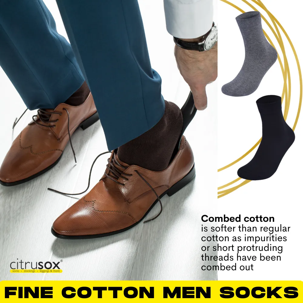 Fine Cotton Dress Crew Socks