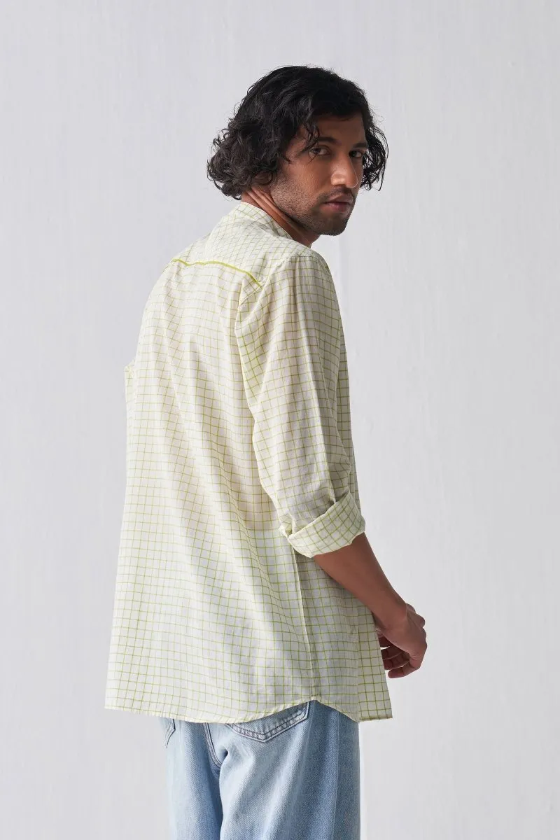 Front Pocket Shirt - Lime Check