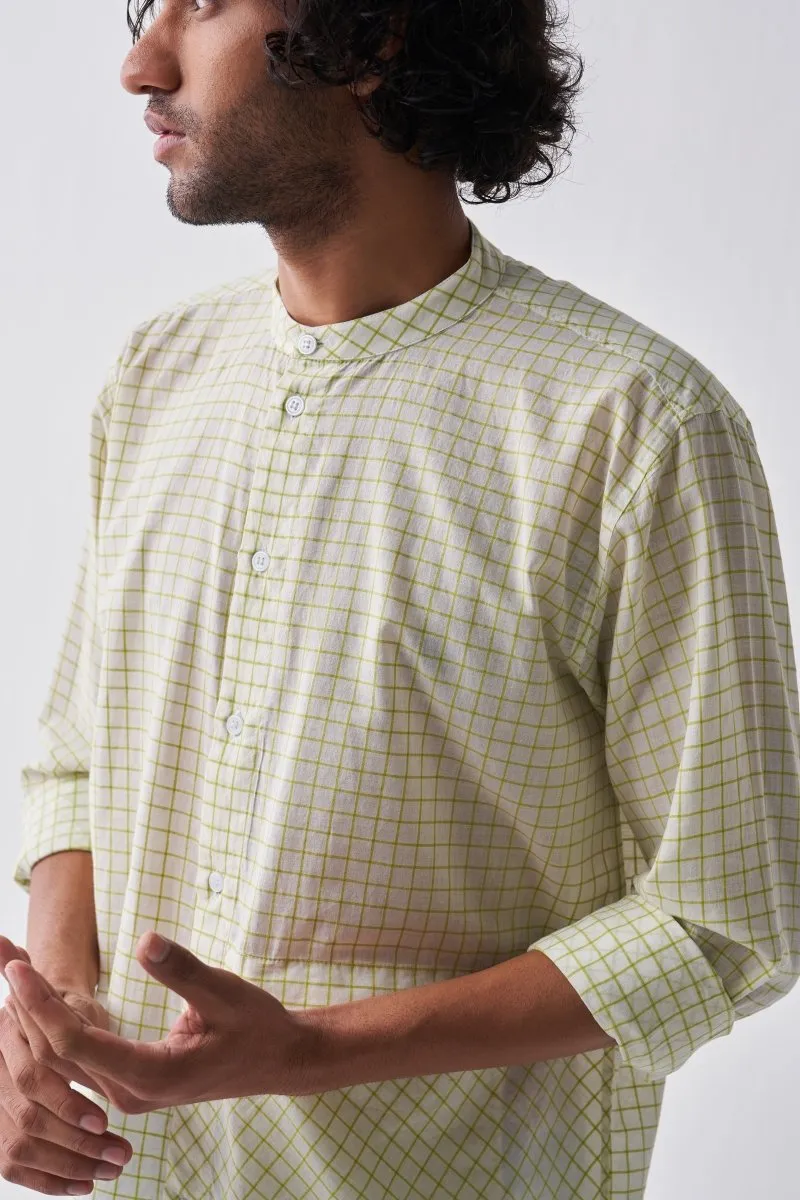 Front Pocket Shirt - Lime Check