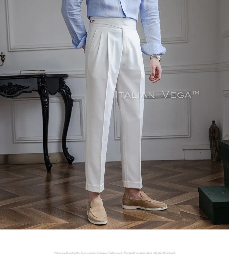 Frost White Classic Buttoned Gurkha Pants by Italian Vega®