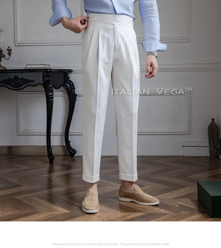 Frost White Classic Buttoned Gurkha Pants by Italian Vega®