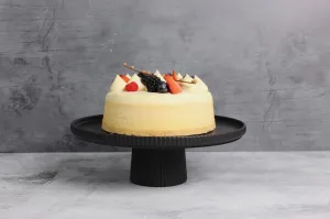 Gabel & Teller Matte Black Ceramic Footed Cake Stand - Size: 28 x 10cm