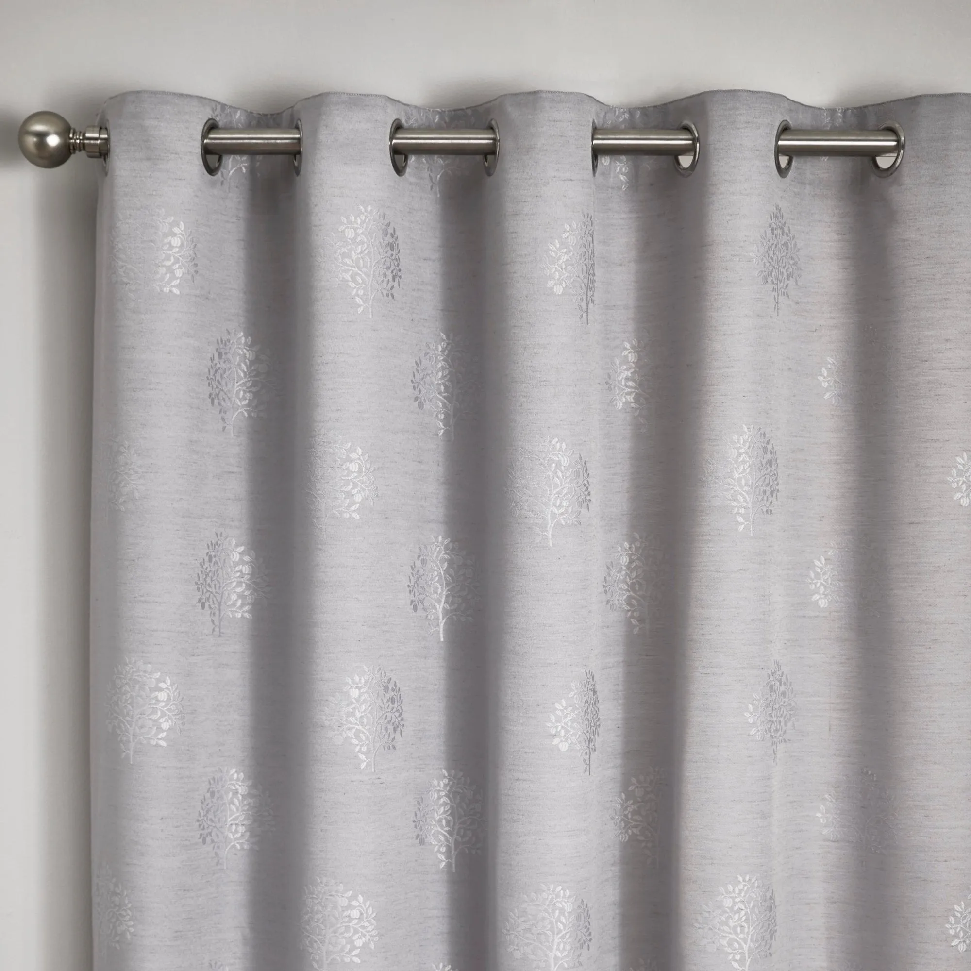 Harvest Pair of Eyelet Curtains by Appletree Loft in Silver