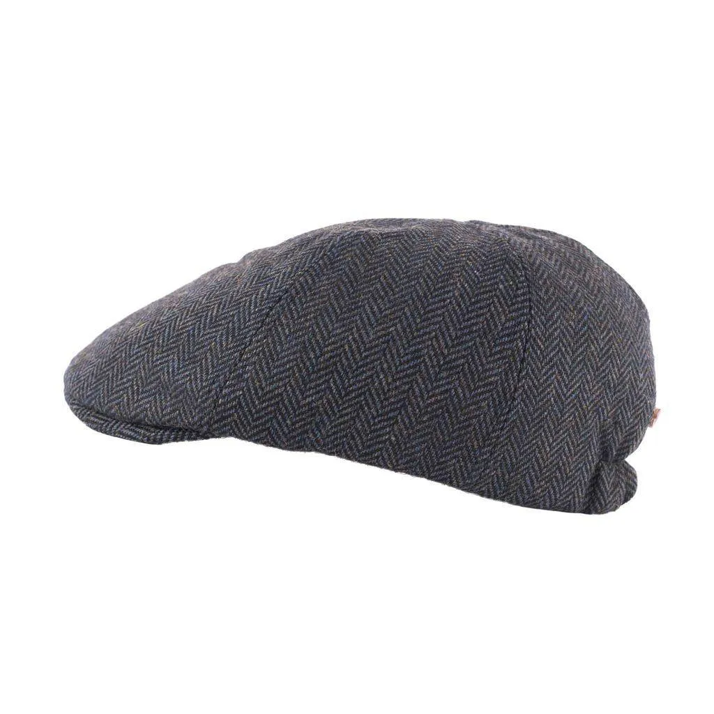 Herringbone Tweed Panel Flat Cap