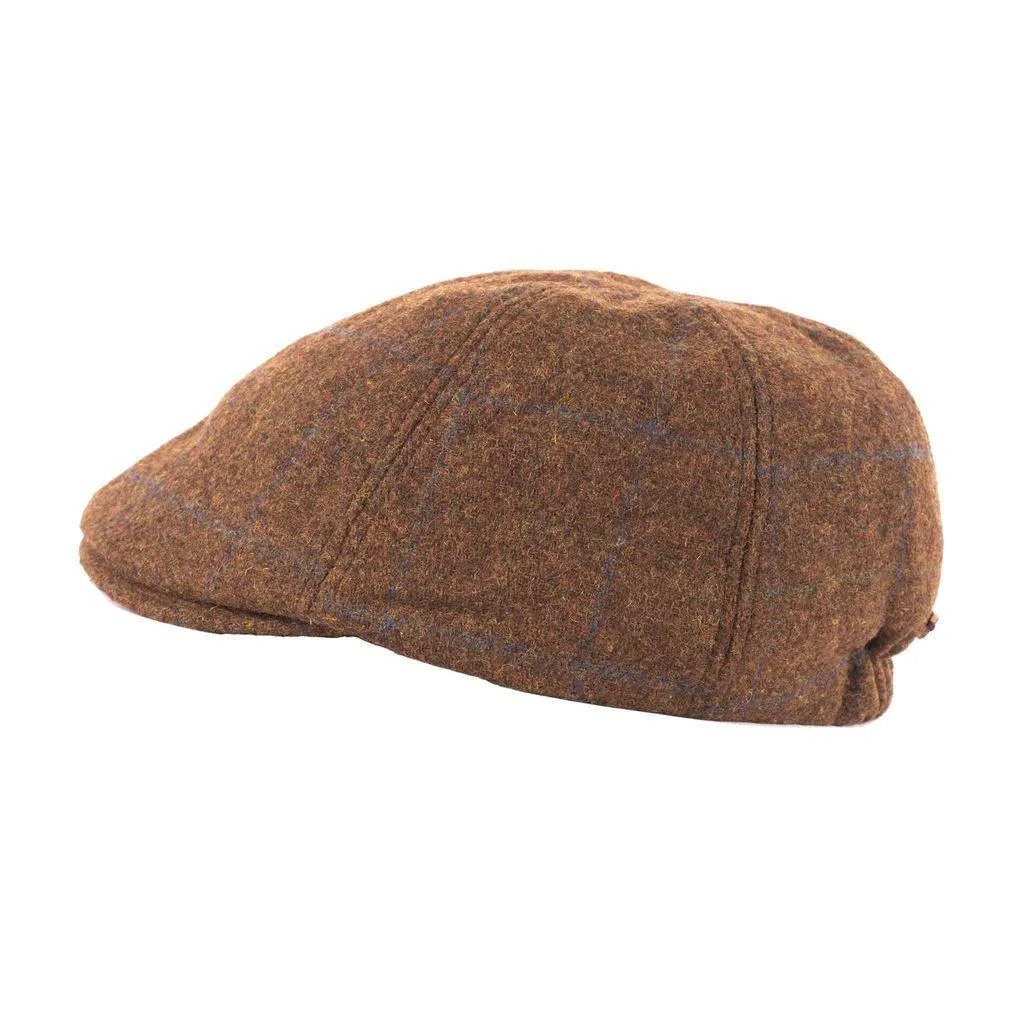 Herringbone Tweed Panel Flat Cap