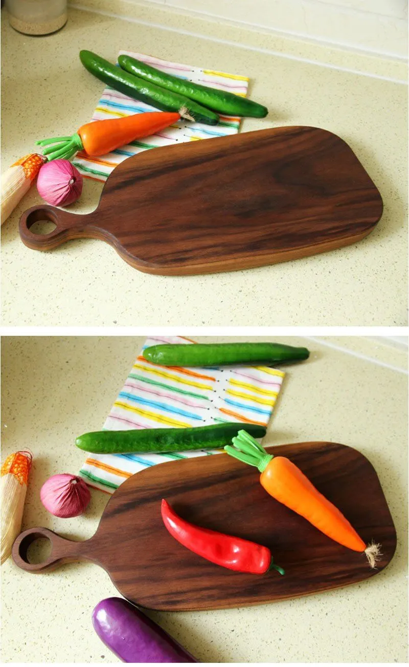 Japanese-style Walnut/Beech special-shaped Solid Wood Cutting Board