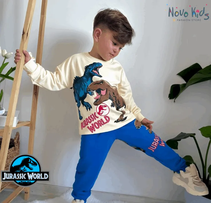 Jurassic World Kids Boys High-Quality Sweater and Pants Cotton Set -Kids Boys (2Pcs)