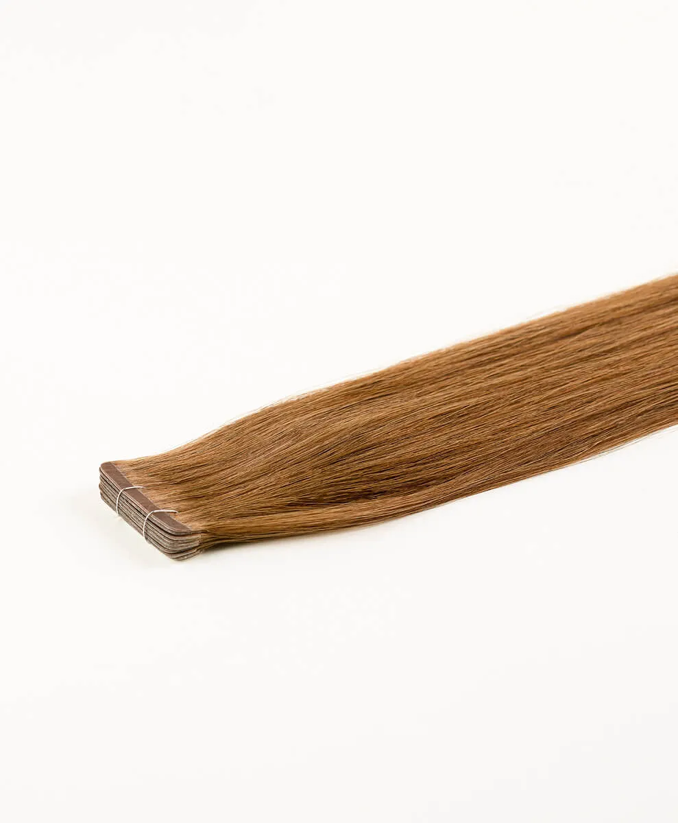 Light Brown, 20" Ultra Slim Tape-in Hair Extensions, #6