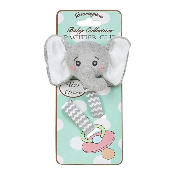 Lil' Spout Gray Elephant Pacifier Clips - 4 Pack