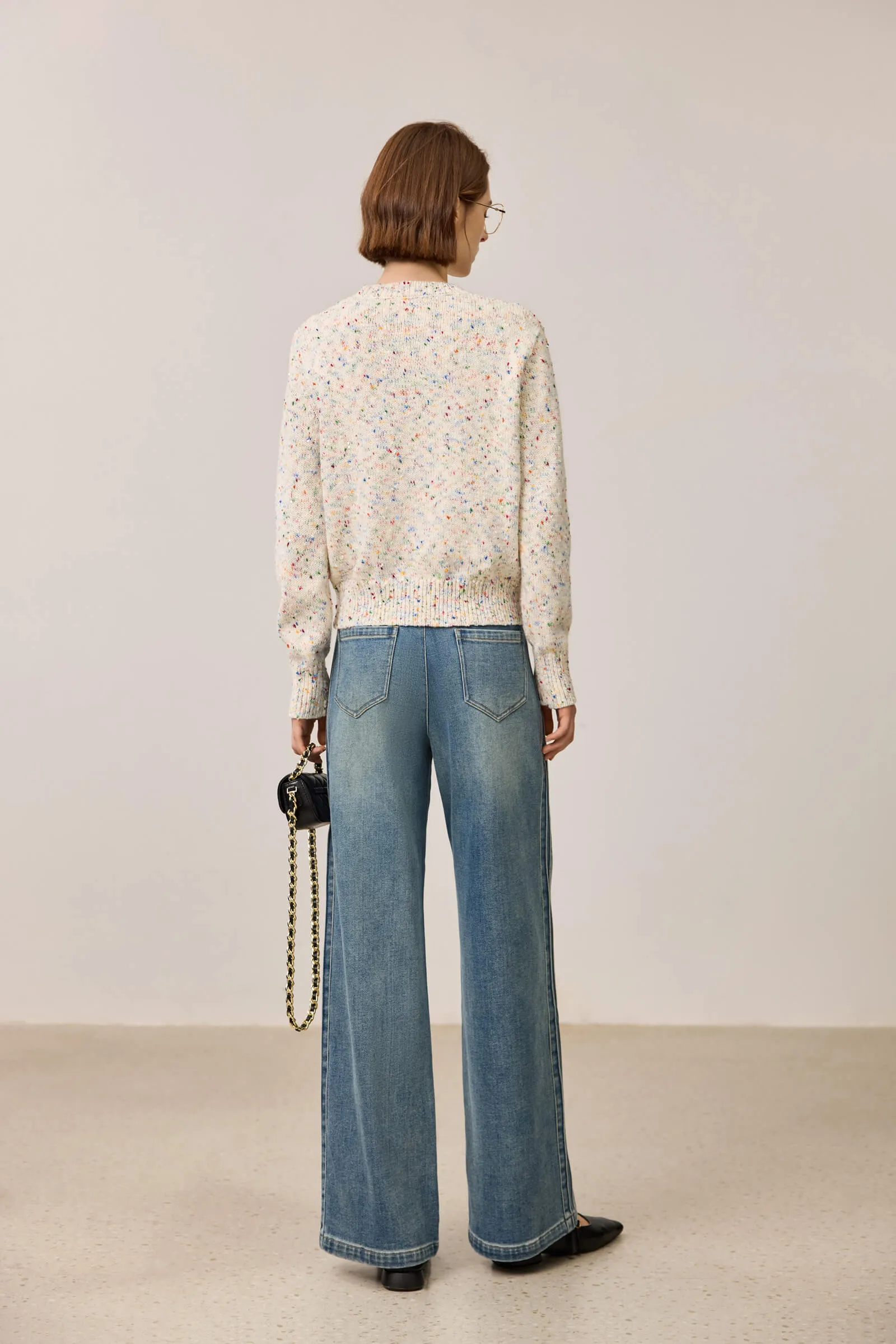 LILY Fleece-Lined Denim Wide-Leg Jeans