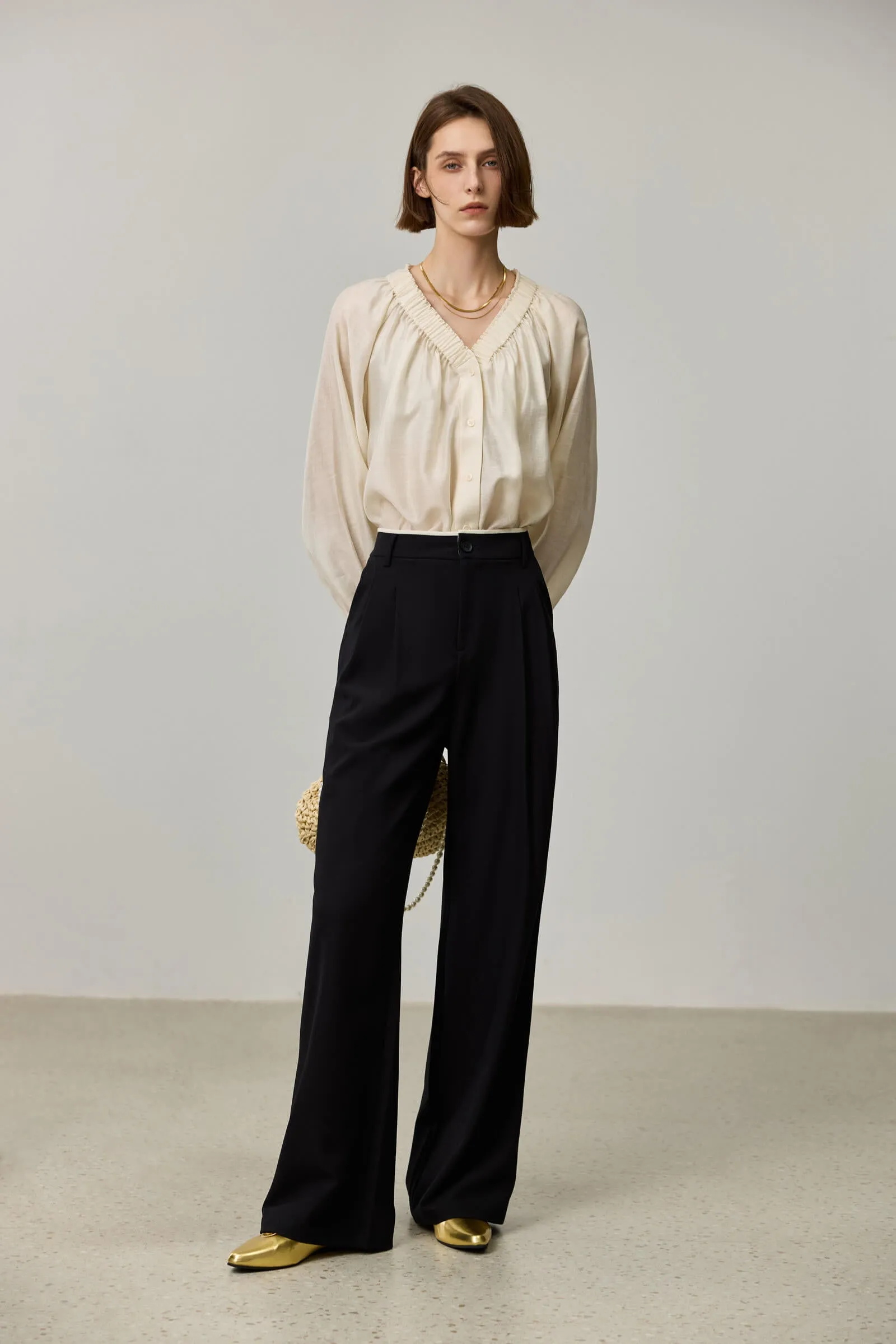 LILY Flowing Wide-Leg Casual Pants