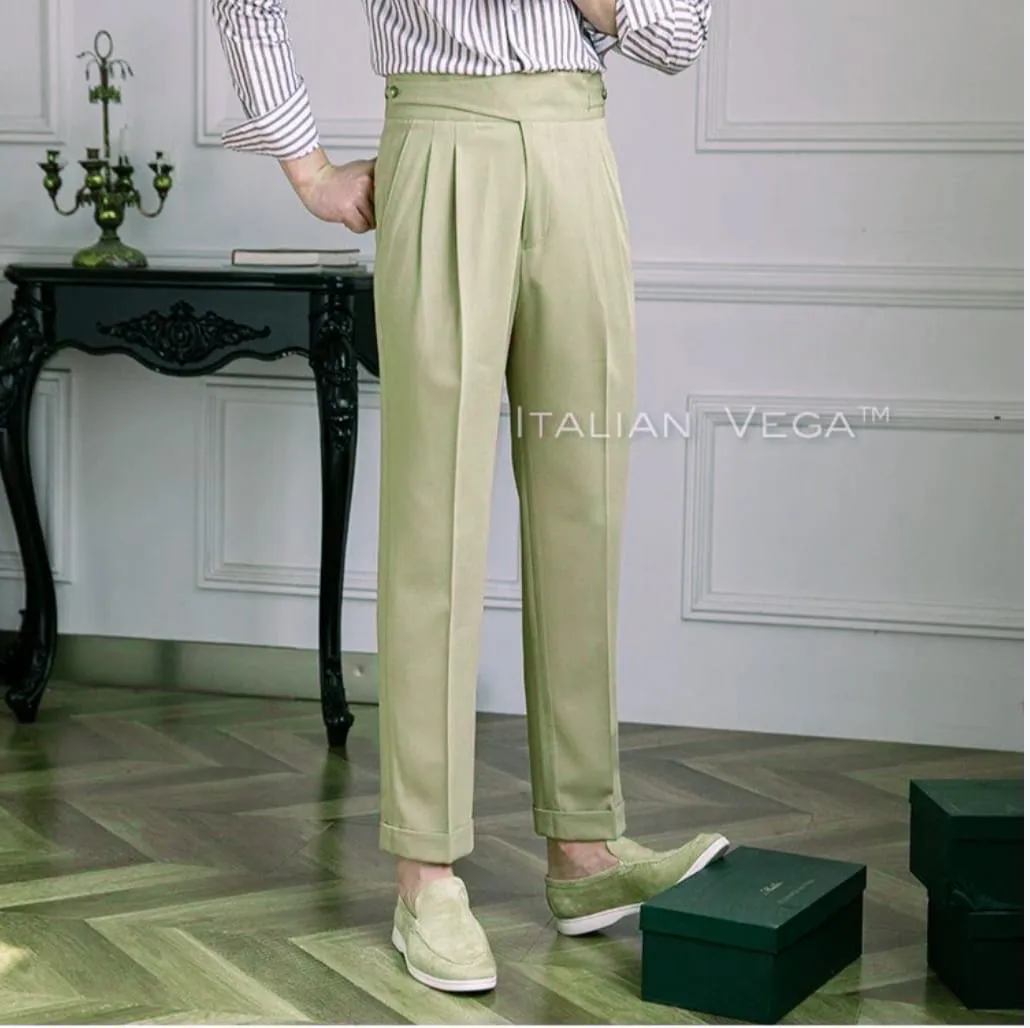 Lime Classic Buttoned Gurkha Pants by Italian Vega®