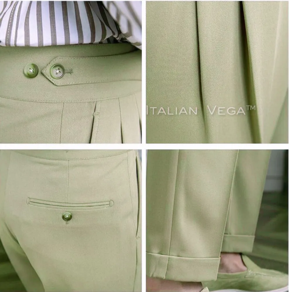 Lime Classic Buttoned Gurkha Pants by Italian Vega®