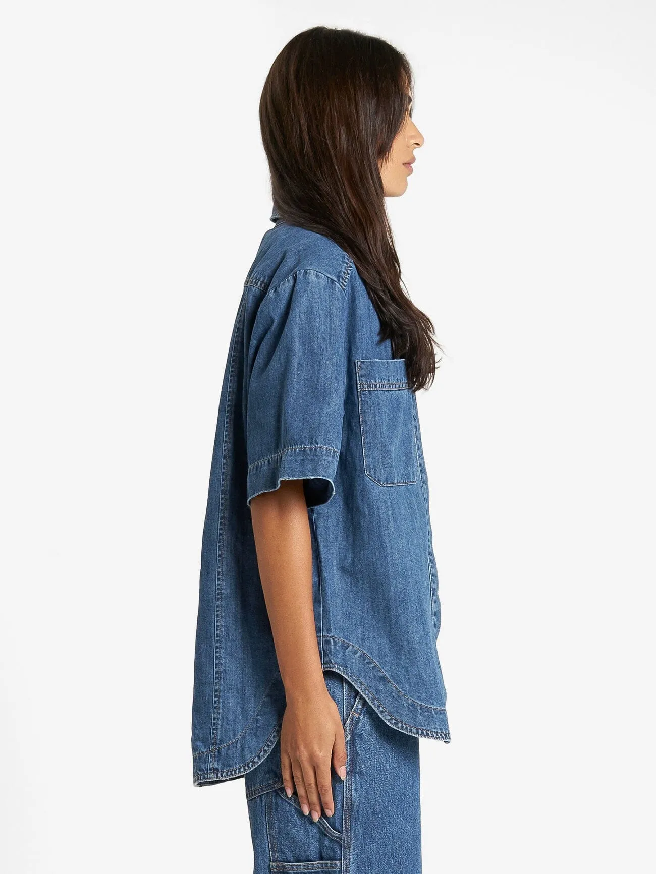 Louise Denim Shirt - Rinsed Blue