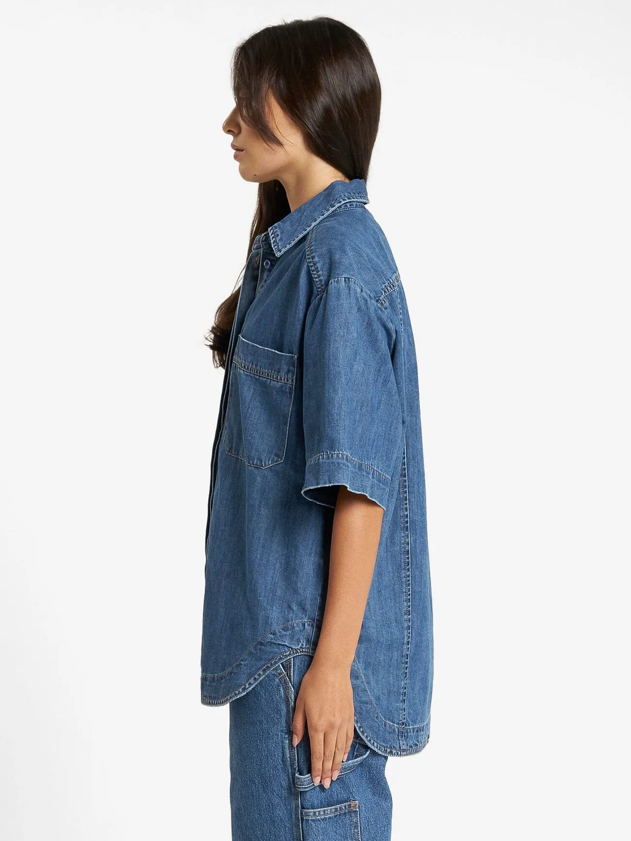 Louise Denim Shirt - Rinsed Blue