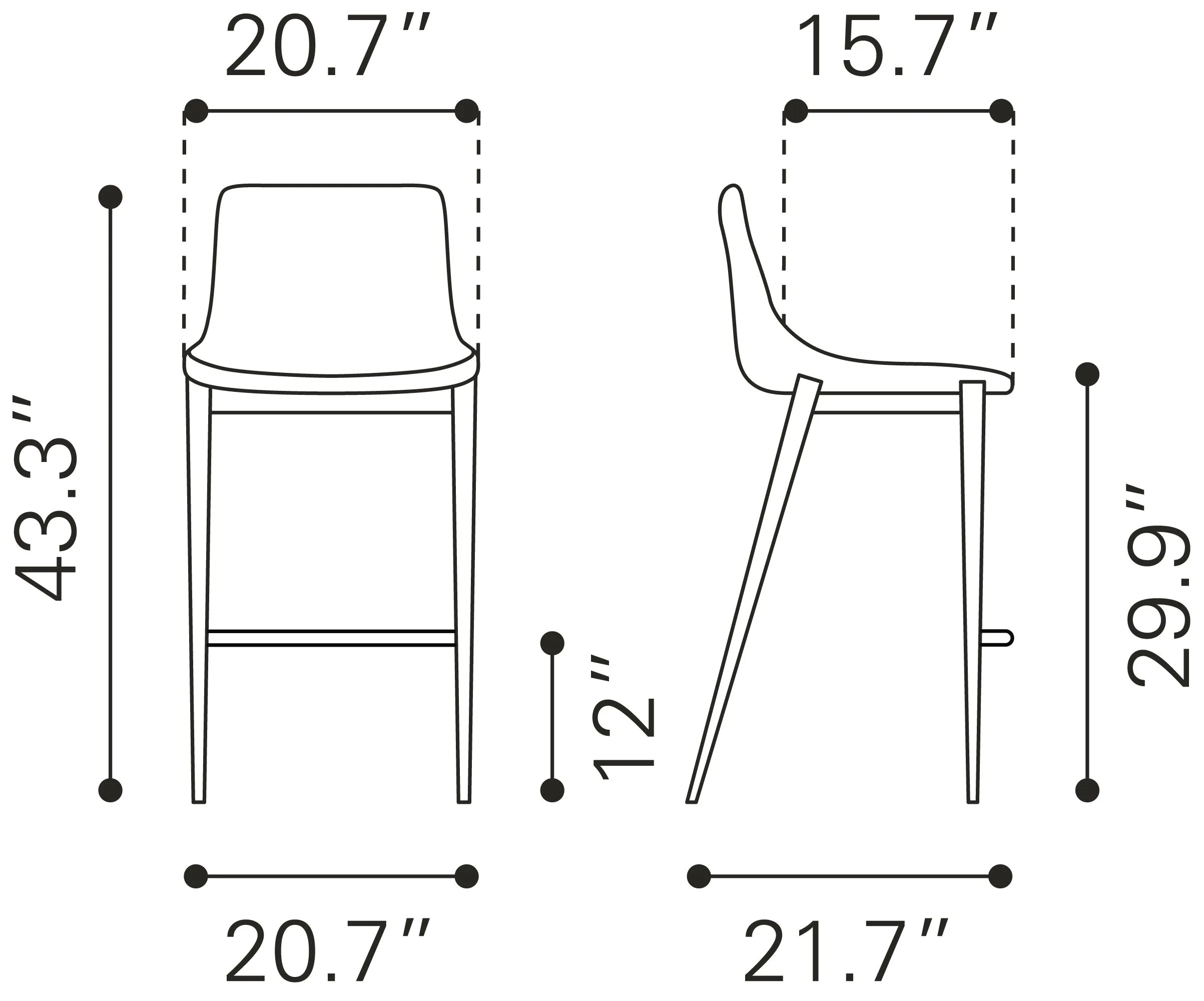 Magnus Barstool Black & Walnut