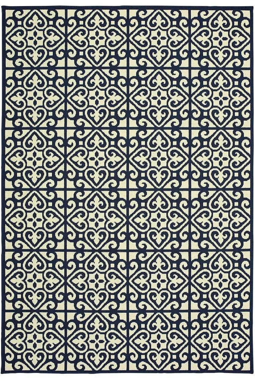 Marina 5927B Ivory Navy Rug