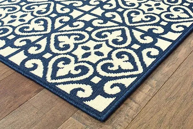 Marina 5927B Ivory Navy Rug