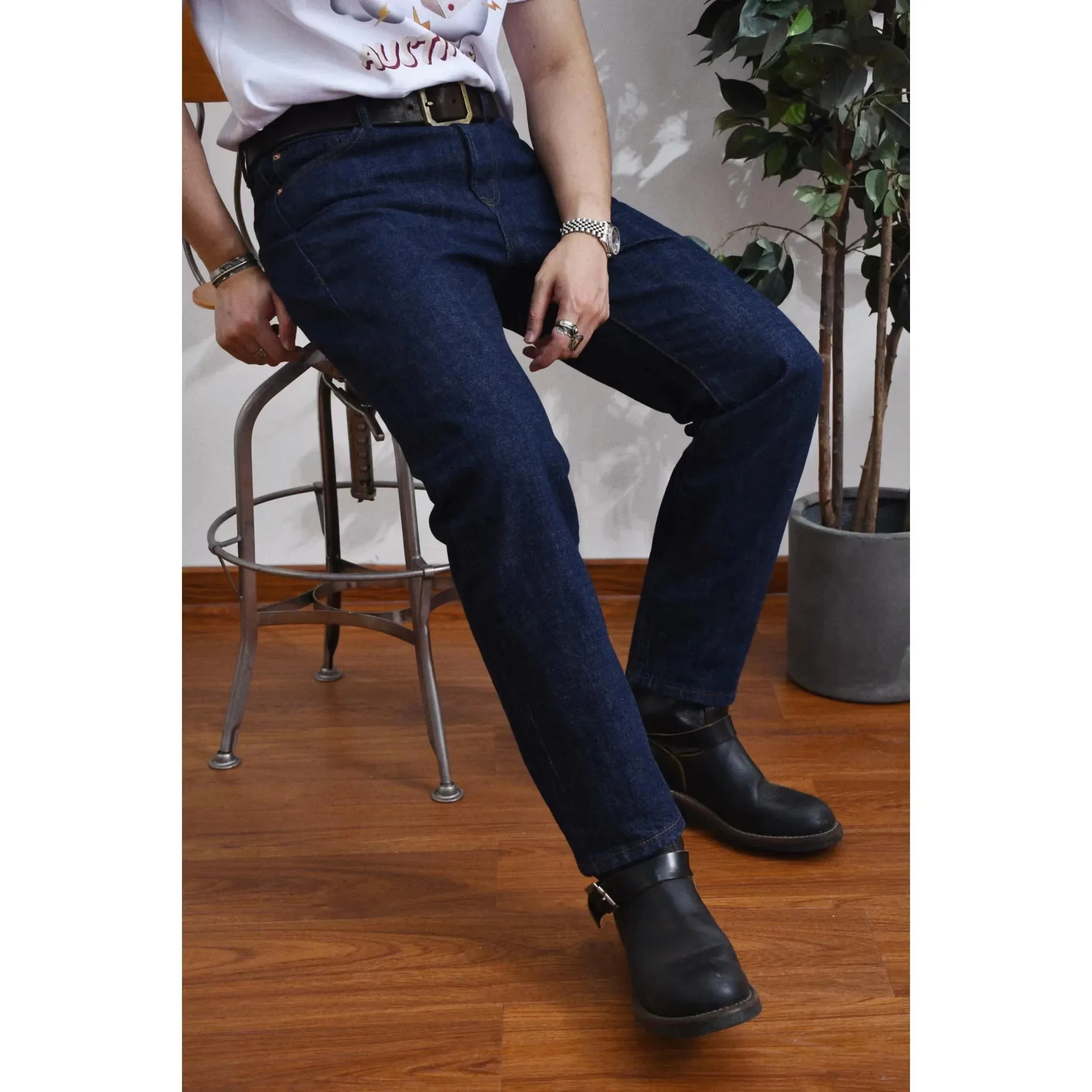 Men's Selvedge Denim Jeans Straight Work Pants