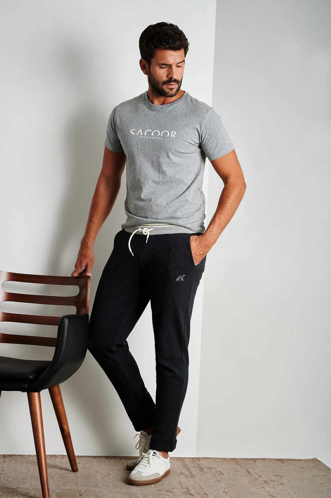 Men's sportswear trousers from organic cotton capsule collection