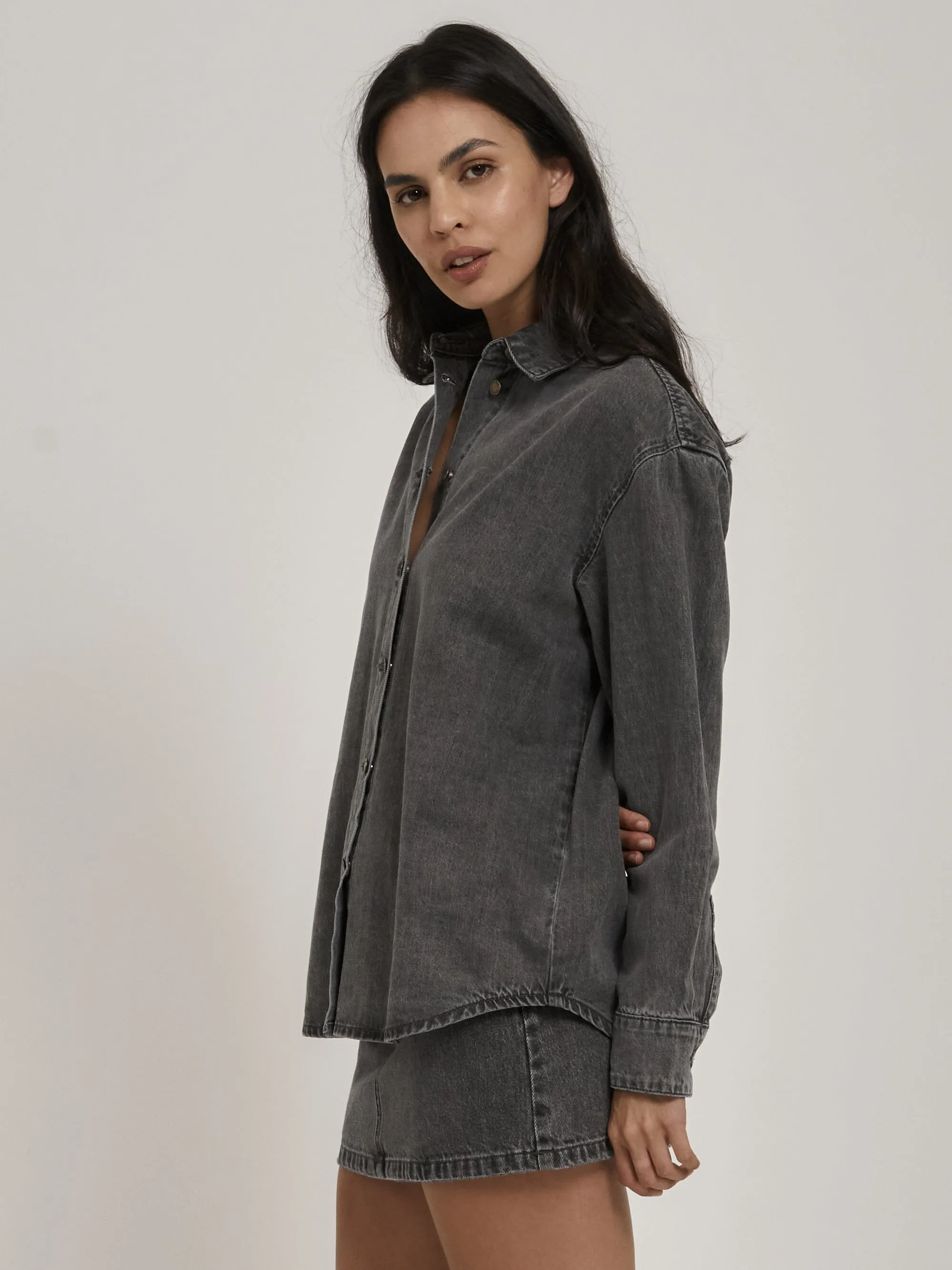 Mia Denim Shirt - Asphalt Grey