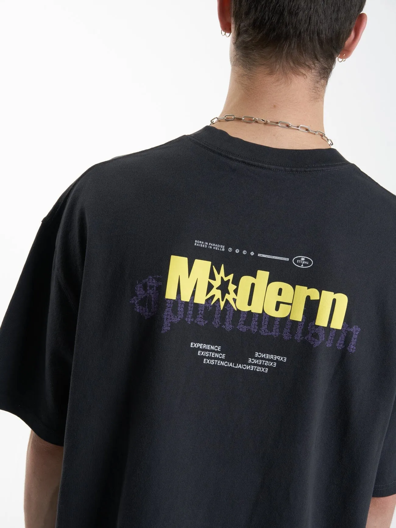 Modern Spiritualism Box Fit Oversize Tee - Washed Black