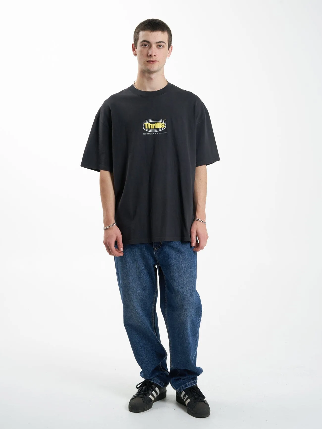 Modern Spiritualism Box Fit Oversize Tee - Washed Black